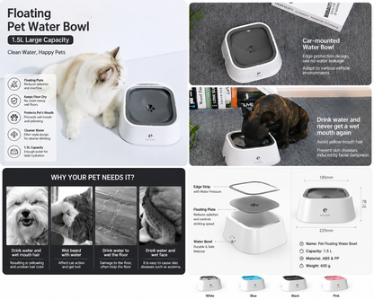 1.5L Floating Pet Water Bowl