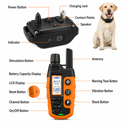 Wireless Dog Training Collar – Vibration, Shock & Beep Modes, Waterproof